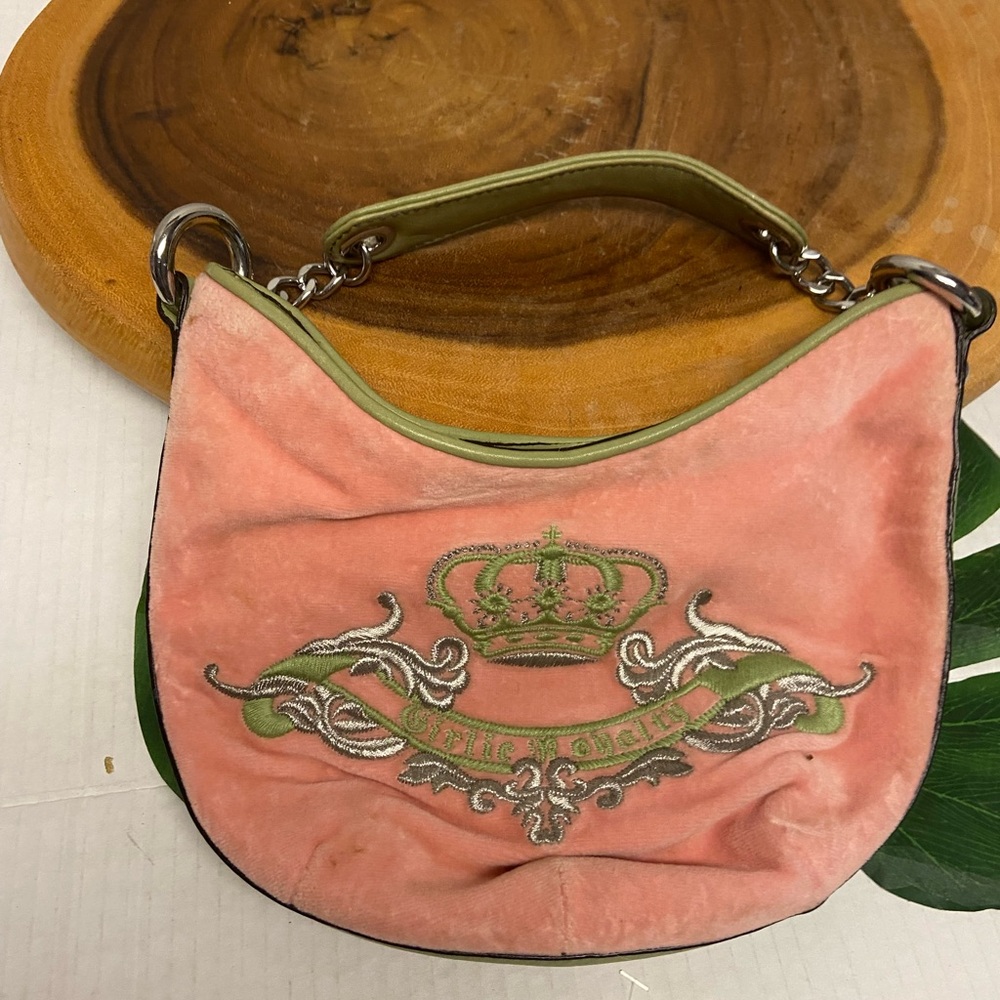 Y2K Juicy Couture Velour GIRLIE ROYALTY Hobo Bag